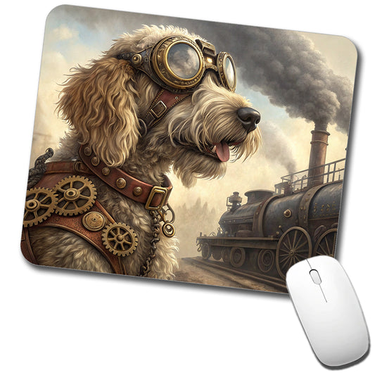 Labradoodle Dog Steampunk Low Profile Mouse Pad Mat