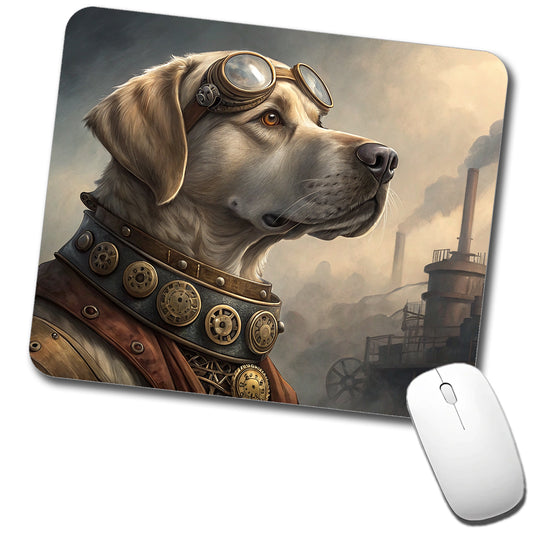 Labrador Retriever Dog Steampunk Low Profile Mouse Pad Mat