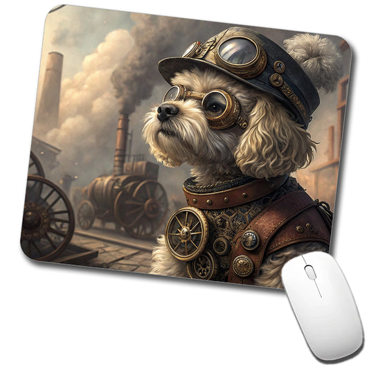 Maltipoo Dog Steampunk Low Profile Mouse Pad Mat
