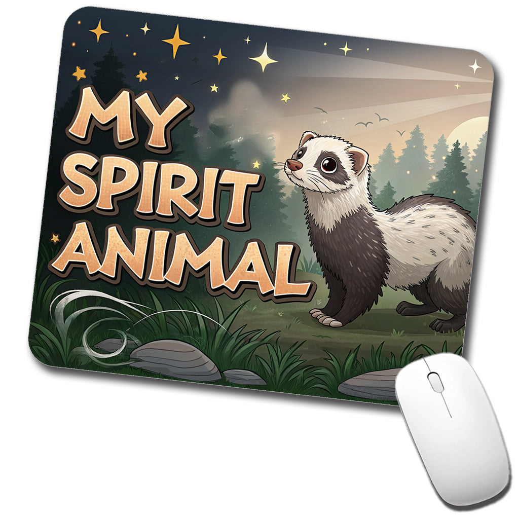 My Spirit Animal Ferret Funny Low Profile Mouse Pad Mat