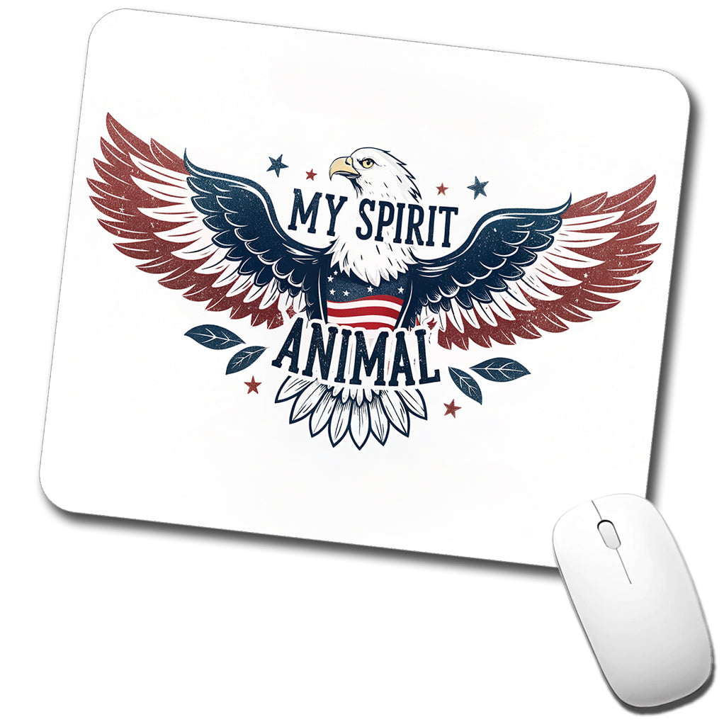 My Spirit Animal Patriotic American Bald Eagle Low Profile Mouse Pad Mat