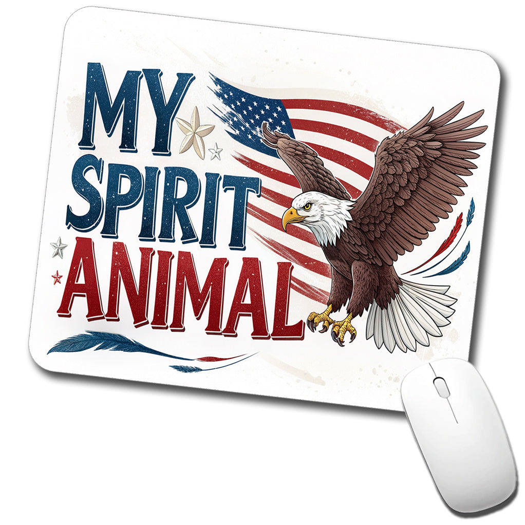 My Spirit Animal Patriotic Bald Eagle Low Profile Mouse Pad Mat