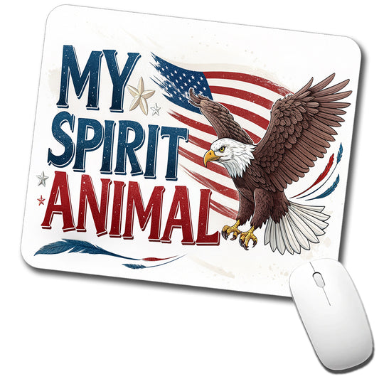 My Spirit Animal Patriotic Bald Eagle Low Profile Mouse Pad Mat