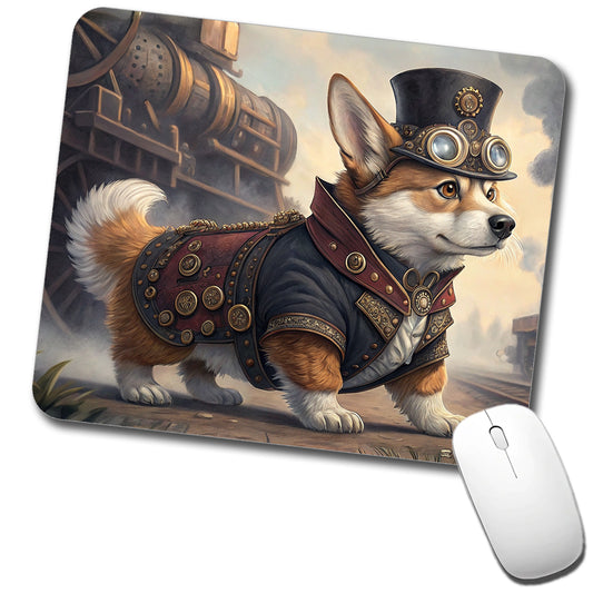 Pembroke Welsh Corgi Dog Steampunk Low Profile Mouse Pad Mat