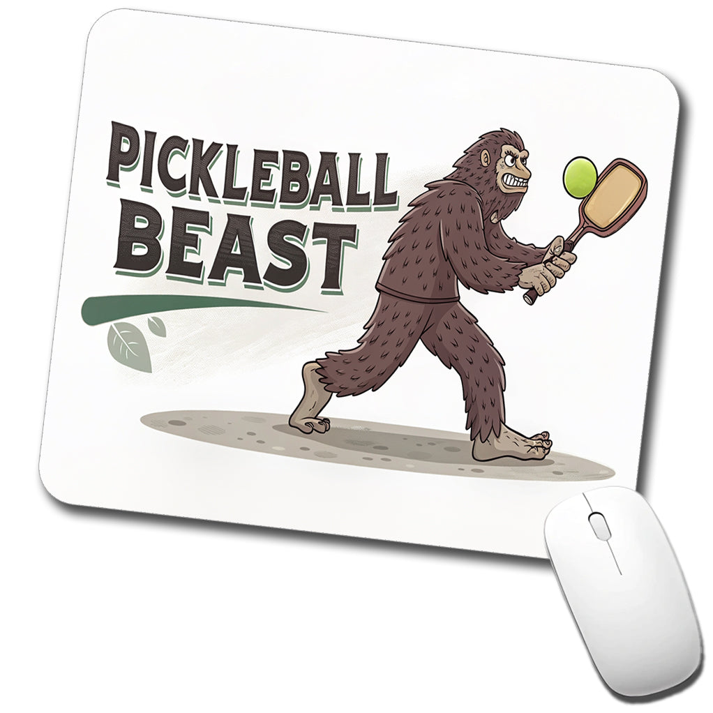 Pickleball Beast Funny Bigfoot Holding Paddle Low Profile Mouse Pad Mat