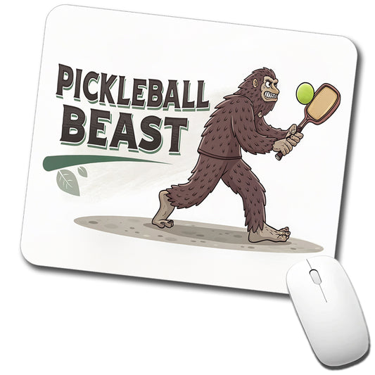 Pickleball Beast Funny Bigfoot Holding Paddle Low Profile Mouse Pad Mat