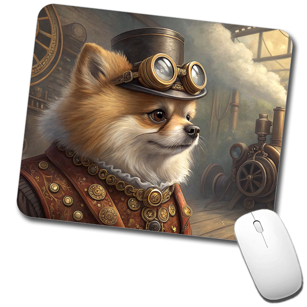 Pomeranian Dog Steampunk Low Profile Mouse Pad Mat