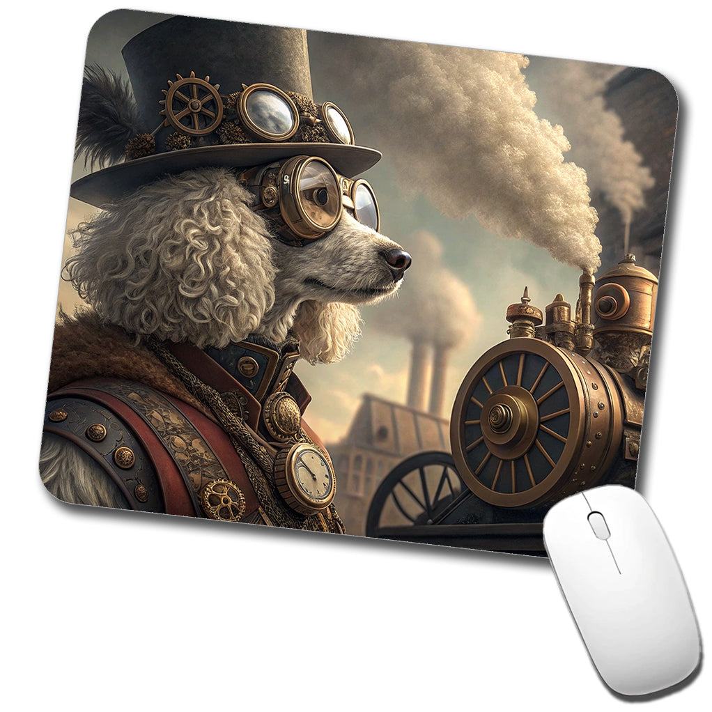 Poodle Dog Steampunk Low Profile Mouse Pad Mat