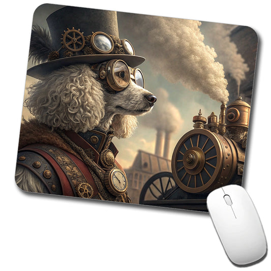 Poodle Dog Steampunk Low Profile Mouse Pad Mat