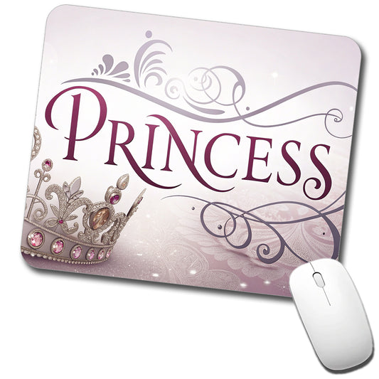Princess Crown Tiara Royalty Funny Low Profile Mouse Pad Mat