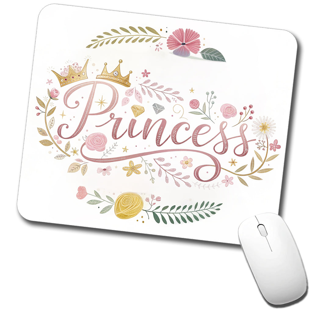 Princess Floral Cute Funny Low Profile Mouse Pad Mat