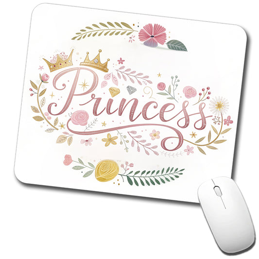 Princess Floral Cute Funny Low Profile Mouse Pad Mat