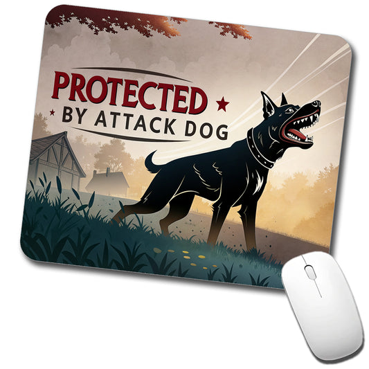 Protected By Attack Dog Low Profile Mouse Pad Mat