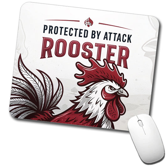 Protected By Attack Rooster Low Profile Mouse Pad Mat