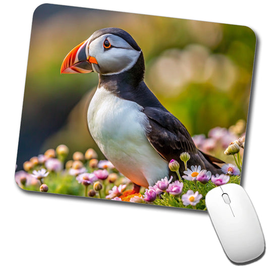 Puffin Bird Photograph Low Profile Mouse Pad Mat