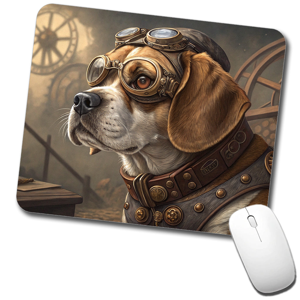 Puggle Dog Steampunk Low Profile Mouse Pad Mat