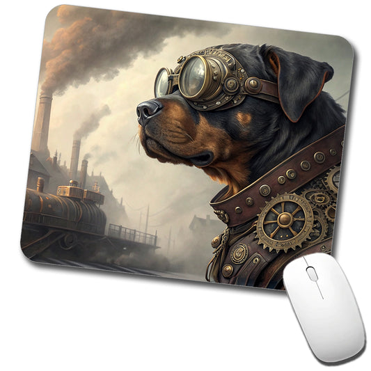 Rottweiler Dog Steampunk Low Profile Mouse Pad Mat