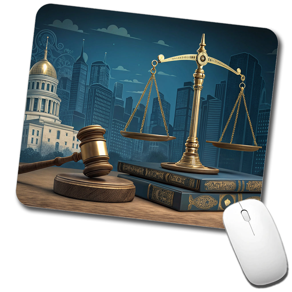 Scales Of Justice Legal Lawyer Judge Low Profile Mouse Pad Mat
