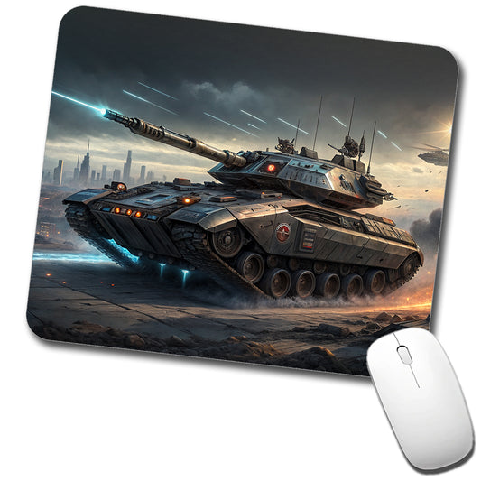 Sci-Fi Tank In Battle Low Profile Mouse Pad Mat