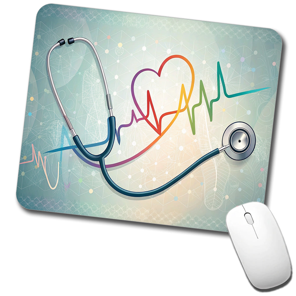 Stethoscope Heartbeat Medical Doctor Nurse EMT Low Profile Mouse Pad Mat