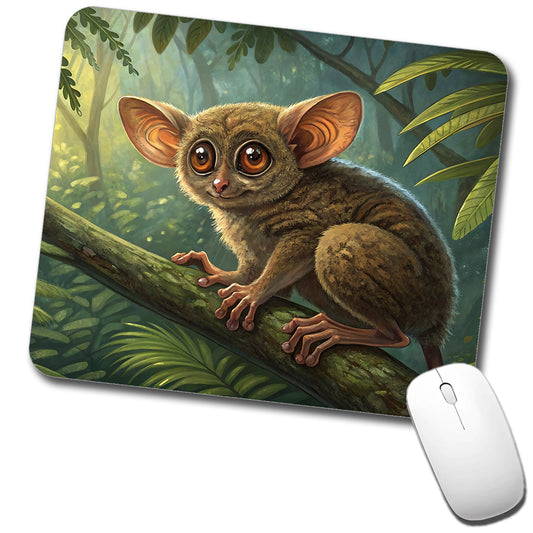 Tarsier Illustration Low Profile Mouse Pad Mat