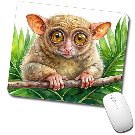 Tarsier Watercolor Low Profile Mouse Pad Mat