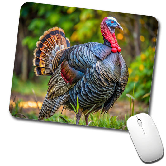 Tom Gobbler Male Turkey Photograph Low Profile Mouse Pad Mat