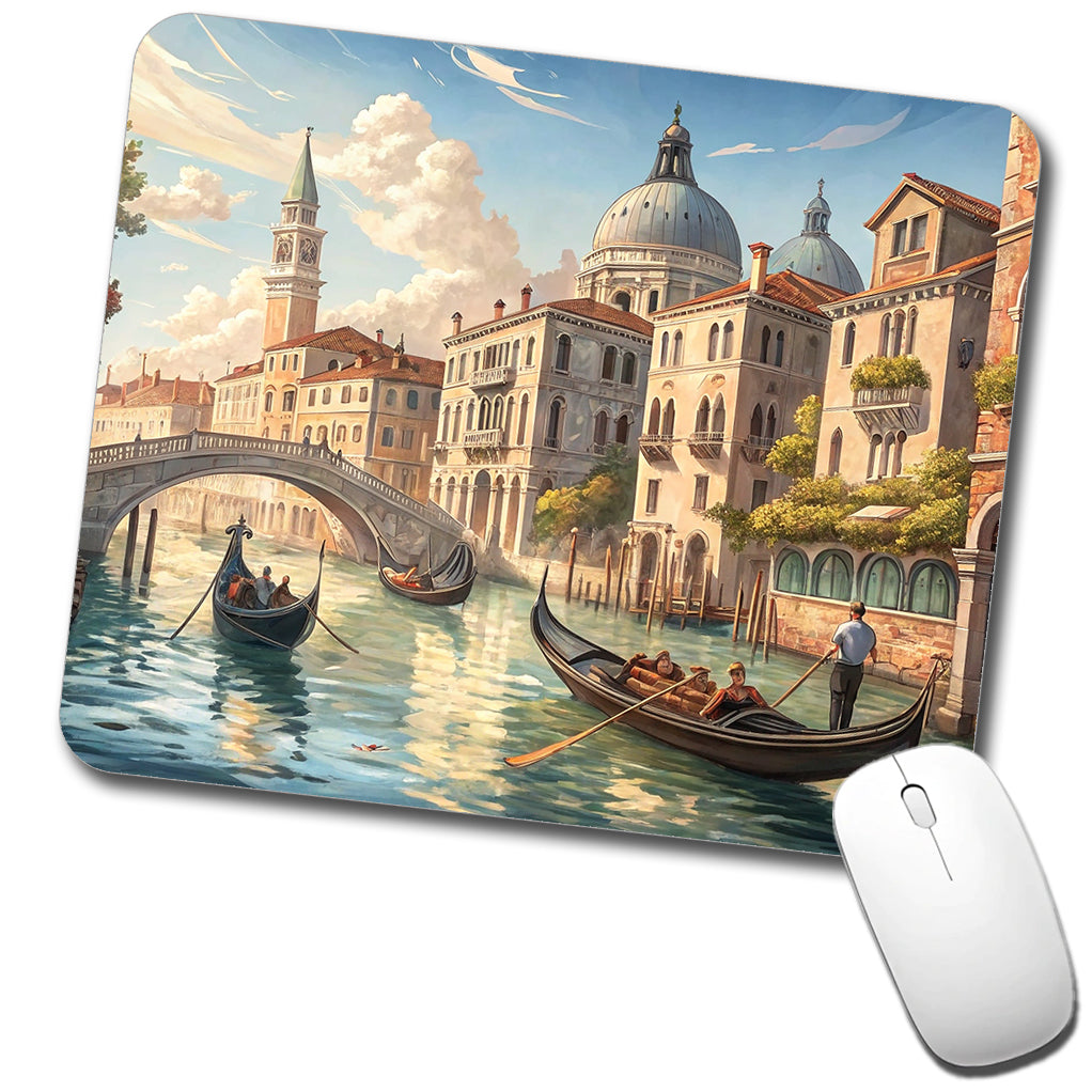 Venice Italy Canal Gondolas Low Profile Mouse Pad Mat