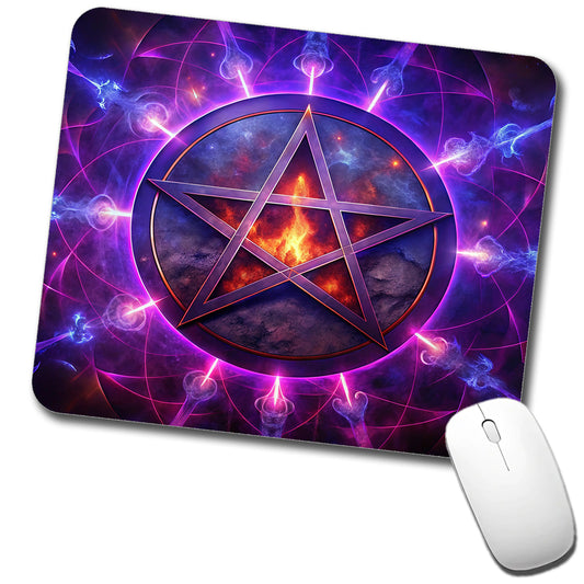 Wiccan Purple Pentagram Evil Summoning Circle Low Profile Mouse Pad Mat