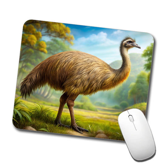 Moa Extinct Bird Illustration Low Profile Mouse Pad Mat