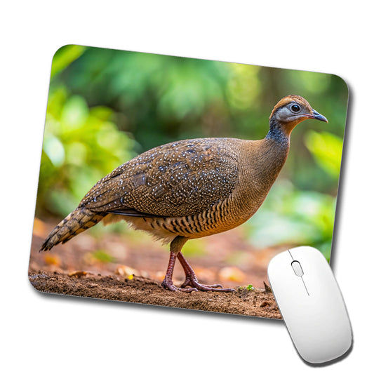 Tinamou Bird Photo Low Profile Mouse Pad Mat