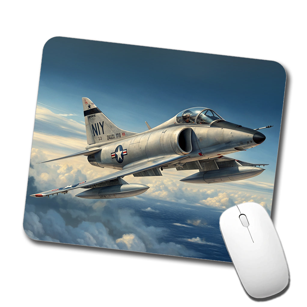 A-4 Skyhawk In Flight US Navy Vietnam Era Attack Aircraft Low Profile Mouse Pad Mat