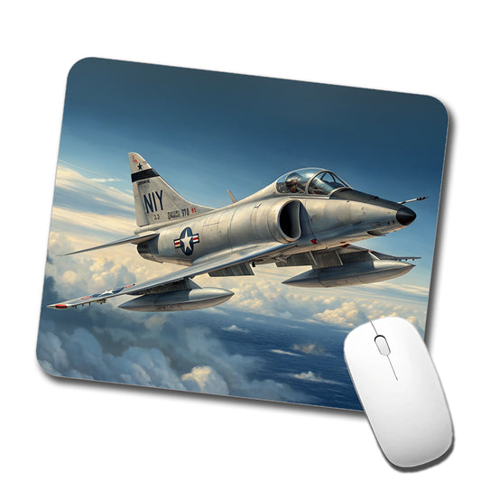 A-4 Skyhawk In Flight US Navy Vietnam Era Attack Aircraft Low Profile Mouse Pad Mat