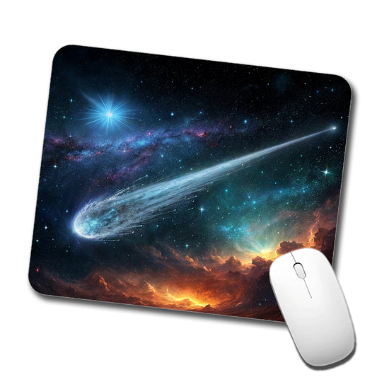 Comet Moving Through Space Low Profile Mouse Pad Mat