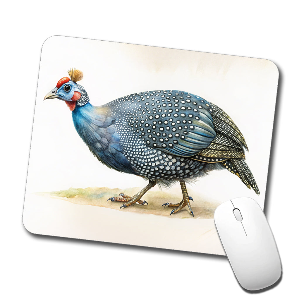 Guinea Fowl Watercolor Low Profile Mouse Pad Mat