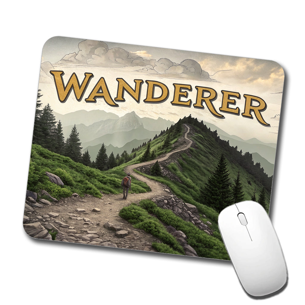 Hiking Wanderer Funny Wilderness Mountains Forest Low Profile Mouse Pad Mat