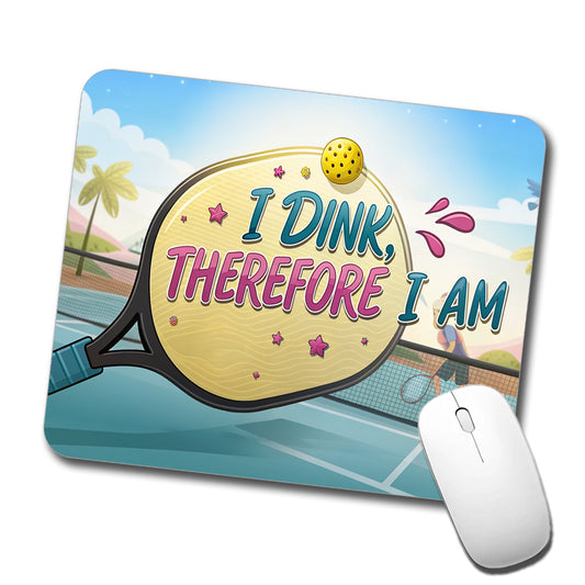 I Dink Therefore I Am Funny Pickleball Low Profile Mouse Pad Mat