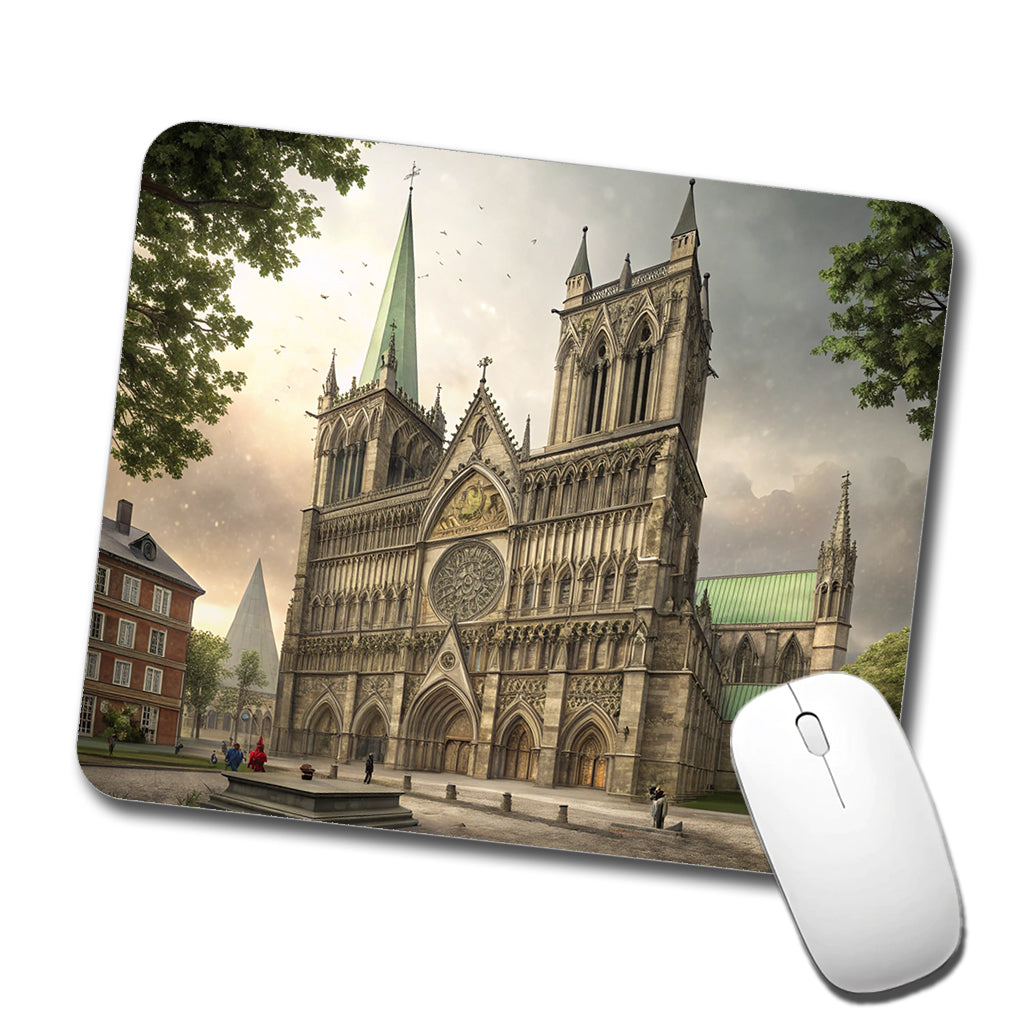 Nidaros Cathedral Church Trondheim Norway Low Profile Mouse Pad Mat