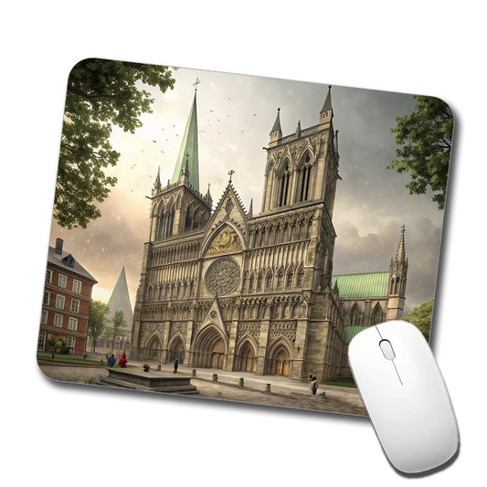 Nidaros Cathedral Church Trondheim Norway Low Profile Mouse Pad Mat