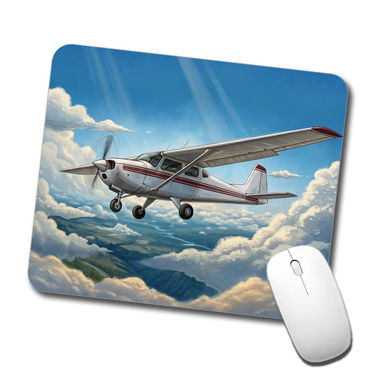 Private Single Prop Plane In Flight Low Profile Mouse Pad Mat
