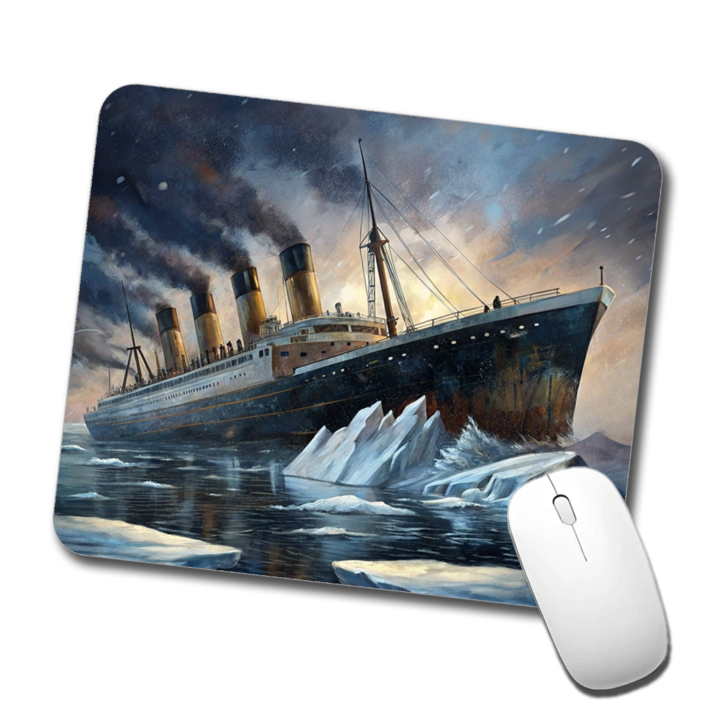 RMS Titanic Ship Hitting Iceberg Sinking Low Profile Mouse Pad Mat