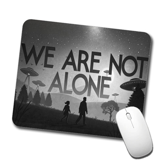 We Are Not Alone Retro Funny Alien Invasion Low Profile Mouse Pad Mat