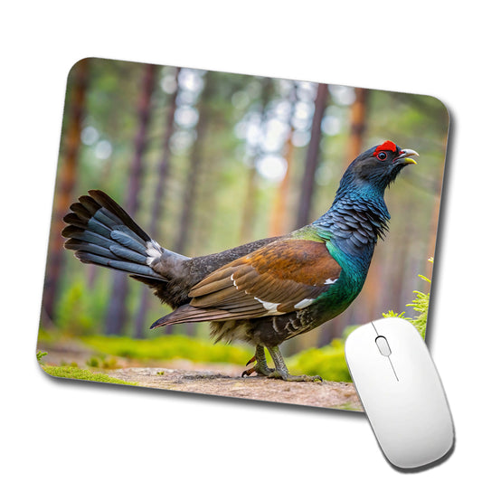 Western Capercaillie Wood Grouse Bird Low Profile Mouse Pad Mat