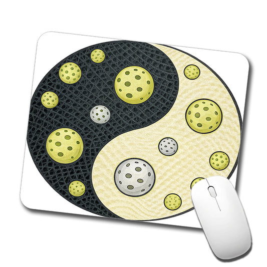 Yin Yang Funny Pickleball Pattern Low Profile Mouse Pad Mat