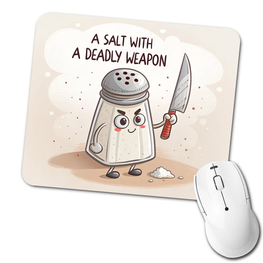 A Salt Shaker With A Deadly Weapon Funny Low Profile Mouse Pad Mat