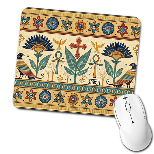 Ancient Egyptian Pattern Ankh Low Profile Mouse Pad Mat