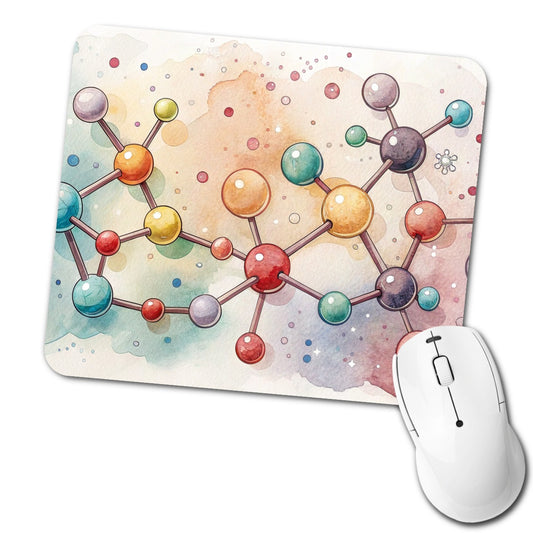 Chemistry Molecules Watercolor Low Profile Mouse Pad Mat