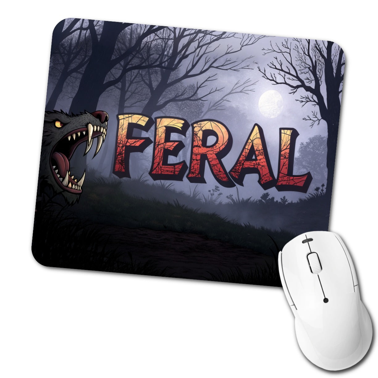 Feral Funny Animal Low Profile Mouse Pad Mat
