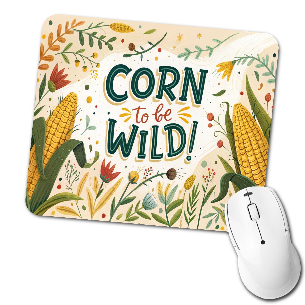 Funny Corn To Be Wild Low Profile Mouse Pad Mat