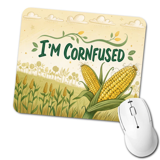 I'm Cornfused Funny Confused Low Profile Mouse Pad Mat